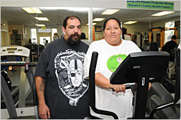 Simon and Andrea Morales (Chickasaw) developed the habit of walking. Simon and Andrea Morales (Chickasaw) developed the habit of walking.