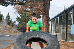 Christel Leonard in the Functional Fitness class.