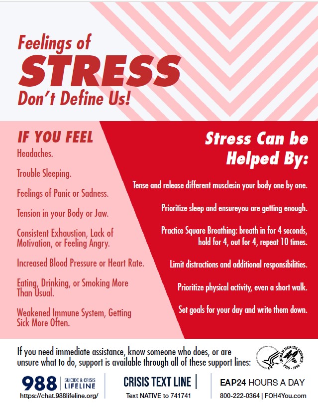 Feelings of Stress Don't Define Us flyer