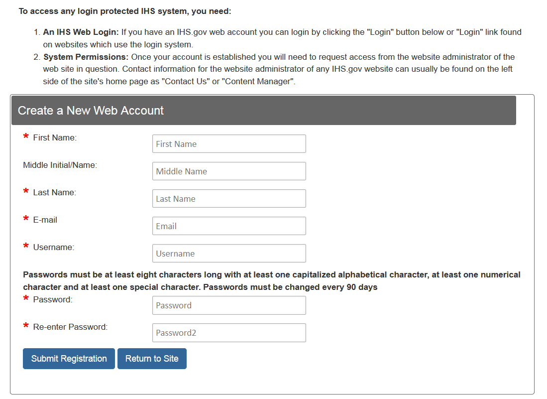 Complete all Required Fields, and Click "Submit Registration"