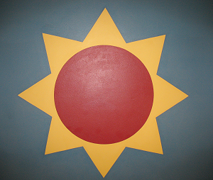 red circle in yellow star